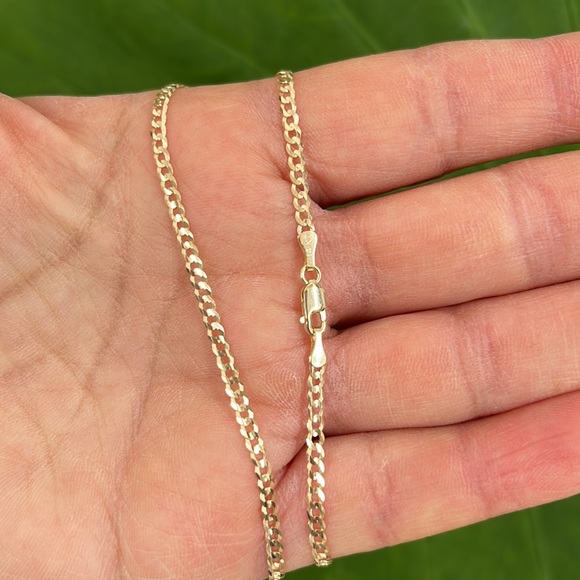 14K Yellow gold 2.7mm Cuban concave regular Chain 20" inches - Picture 4 of 7